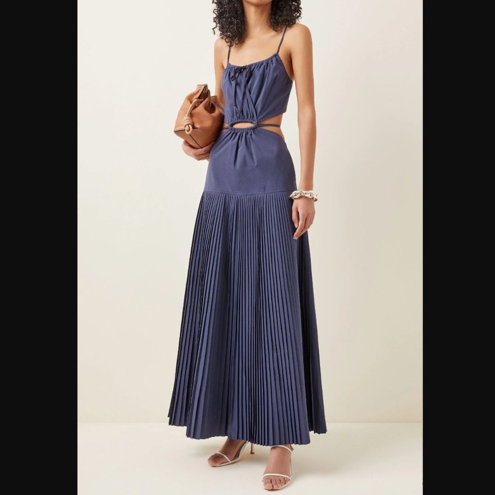 Jonathan Simkhai Navy Blue Maxi Dress with Cutout